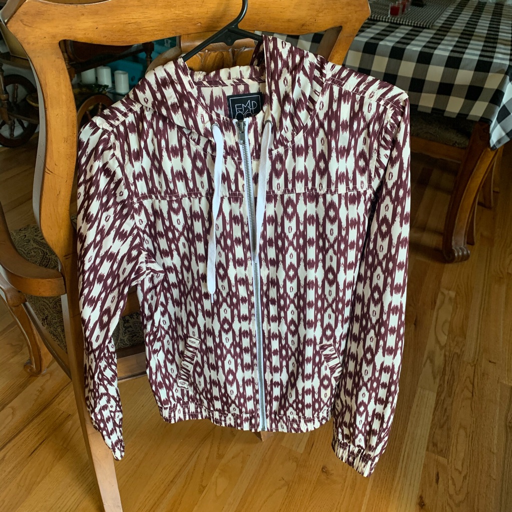 Aztec Patterned Windbreaker Jacket